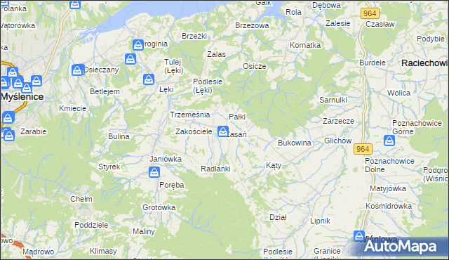 mapa Zasań, Zasań na mapie Targeo