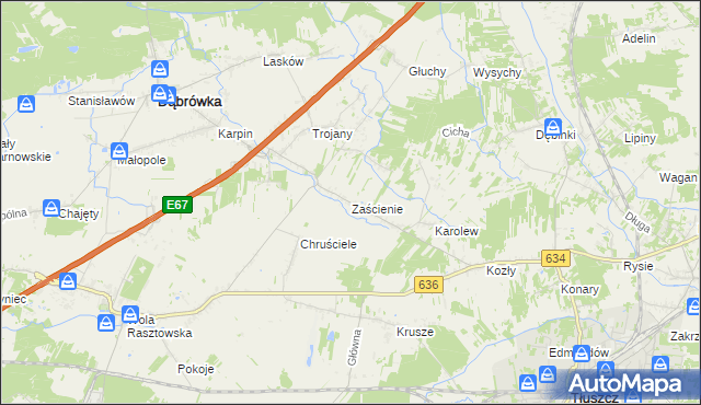 mapa Zaścienie, Zaścienie na mapie Targeo