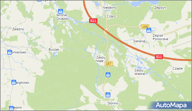 mapa Zaspy Małe, Zaspy Małe na mapie Targeo