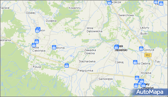 mapa Zawadka Osiecka, Zawadka Osiecka na mapie Targeo