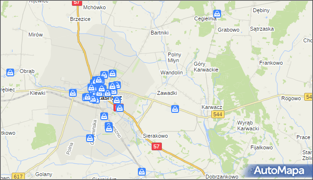 mapa Zawadki gmina Przasnysz, Zawadki gmina Przasnysz na mapie Targeo