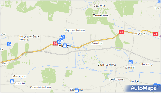 mapa Zawalów-Kolonia, Zawalów-Kolonia na mapie Targeo