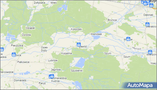 mapa Zawiść, Zawiść na mapie Targeo