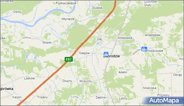 mapa Zazdrość gmina Zabrodzie, Zazdrość gmina Zabrodzie na mapie Targeo