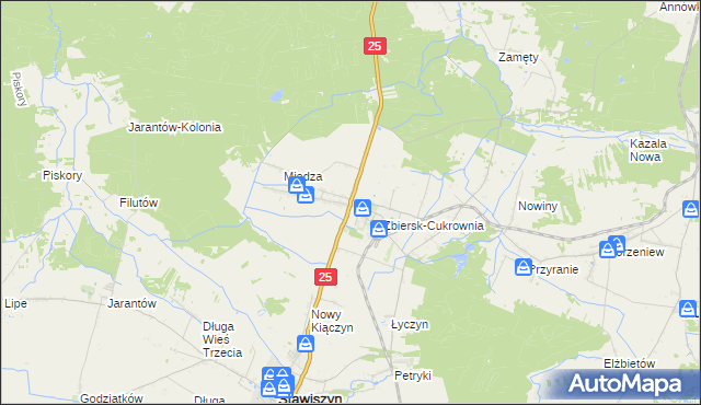 mapa Zbiersk, Zbiersk na mapie Targeo