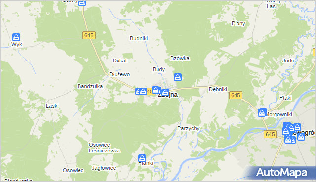 mapa Zbójna, Zbójna na mapie Targeo