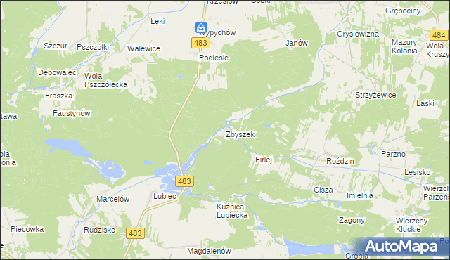 mapa Zbyszek, Zbyszek na mapie Targeo