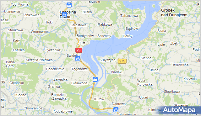 mapa Zbyszyce, Zbyszyce na mapie Targeo