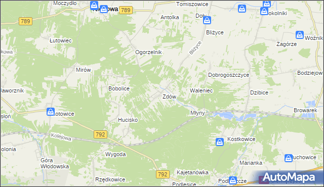 mapa Zdów, Zdów na mapie Targeo