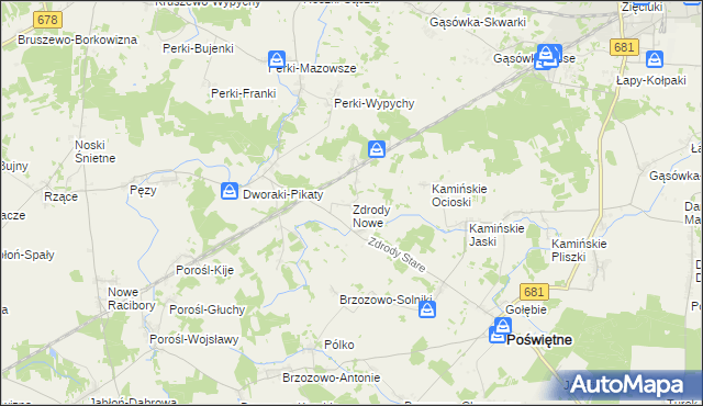 mapa Zdrody Nowe, Zdrody Nowe na mapie Targeo