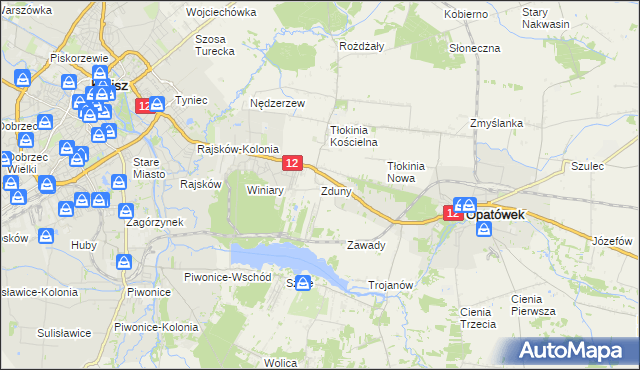 mapa Zduny gmina Opatówek, Zduny gmina Opatówek na mapie Targeo
