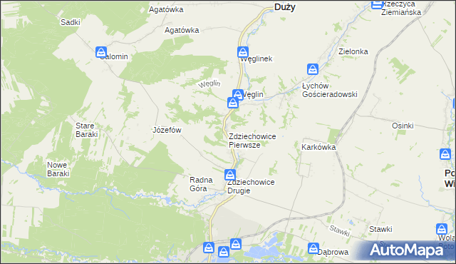 mapa Zdziechowice Pierwsze, Zdziechowice Pierwsze na mapie Targeo