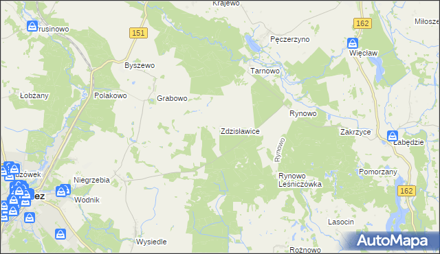 mapa Zdzisławice gmina Łobez, Zdzisławice gmina Łobez na mapie Targeo