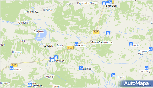 mapa Żebrak, Żebrak na mapie Targeo