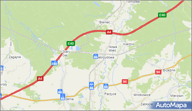 mapa Zebrzydowa, Zebrzydowa na mapie Targeo