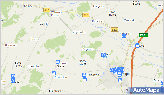 mapa Żegrowo, Żegrowo na mapie Targeo