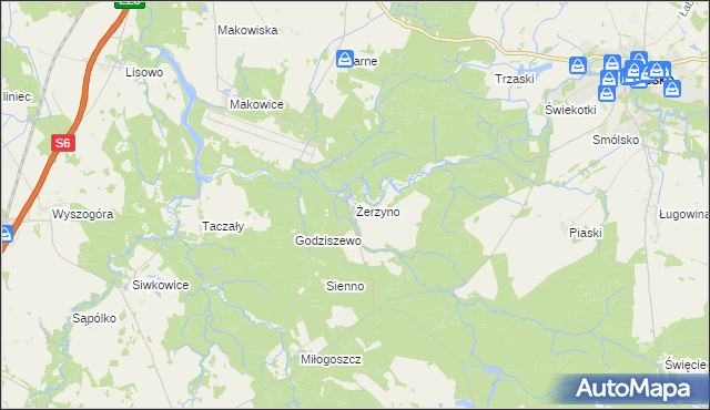 mapa Żerzyno, Żerzyno na mapie Targeo