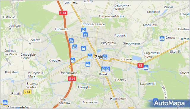 mapa Zgierz, Zgierz na mapie Targeo