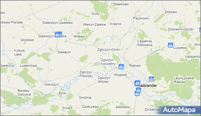 mapa Zgliczyn Kościelny, Zgliczyn Kościelny na mapie Targeo