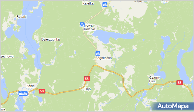 mapa Zgniłocha, Zgniłocha na mapie Targeo