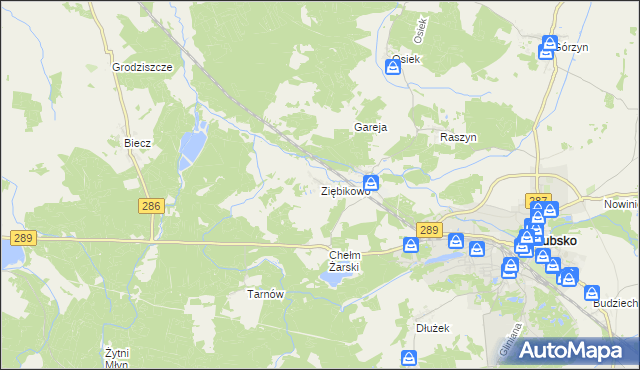 mapa Ziębikowo, Ziębikowo na mapie Targeo