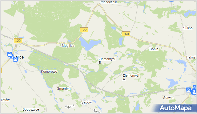 mapa Ziemomyśl B, Ziemomyśl B na mapie Targeo