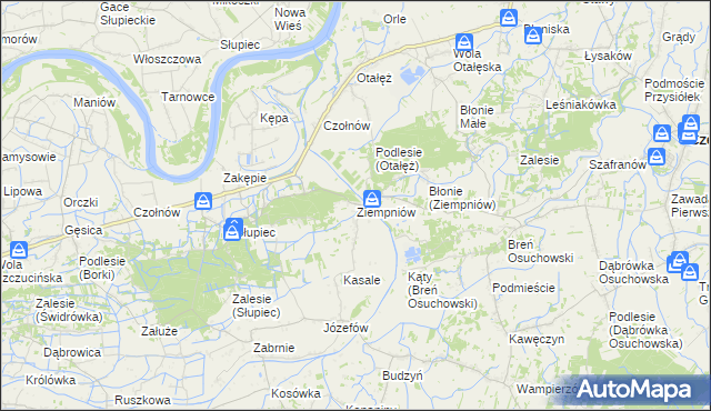 mapa Ziempniów, Ziempniów na mapie Targeo