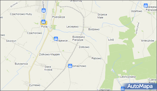 mapa Ziółkowo gmina Gostyń, Ziółkowo gmina Gostyń na mapie Targeo