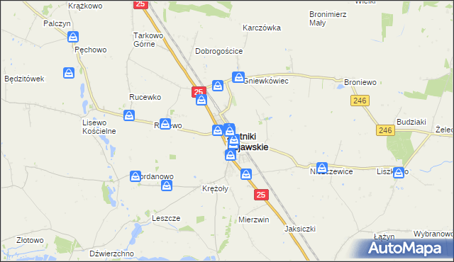 mapa Złotniki Kujawskie, Złotniki Kujawskie na mapie Targeo