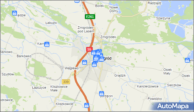 mapa Żmigród, Żmigród na mapie Targeo