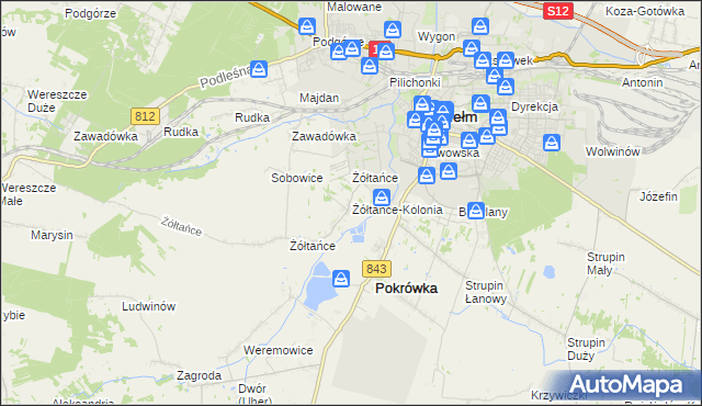 mapa Żółtańce-Kolonia, Żółtańce-Kolonia na mapie Targeo