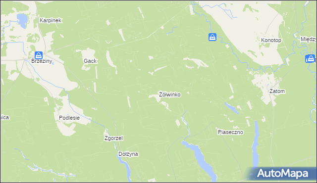mapa Żółwinko, Żółwinko na mapie Targeo