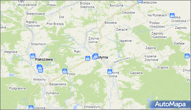 mapa Żołynia, Żołynia na mapie Targeo