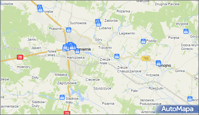 mapa Zrecze Małe, Zrecze Małe na mapie Targeo