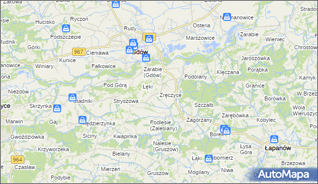 mapa Zręczyce, Zręczyce na mapie Targeo