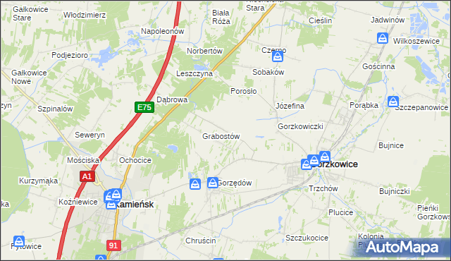 mapa Żuchowice, Żuchowice na mapie Targeo