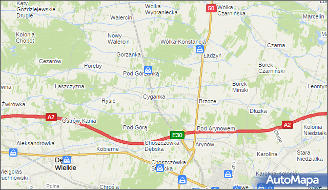 mapa Żuków gmina Mińsk Mazowiecki, Żuków gmina Mińsk Mazowiecki na mapie Targeo