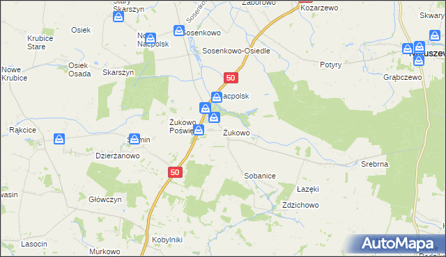 mapa Żukowo gmina Naruszewo, Żukowo gmina Naruszewo na mapie Targeo