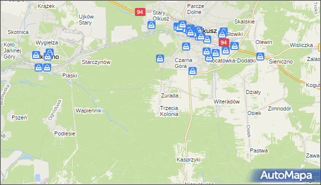 mapa Żurada, Żurada na mapie Targeo
