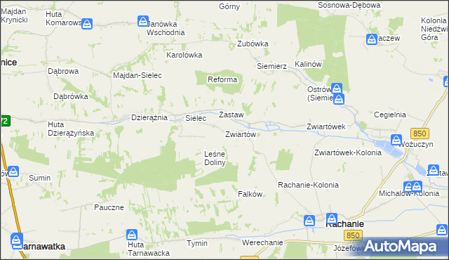 mapa Zwiartów, Zwiartów na mapie Targeo