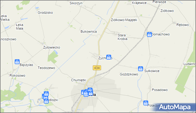mapa Żychlewo, Żychlewo na mapie Targeo