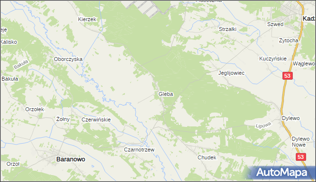 mapa Gleba, Gleba na mapie Targeo