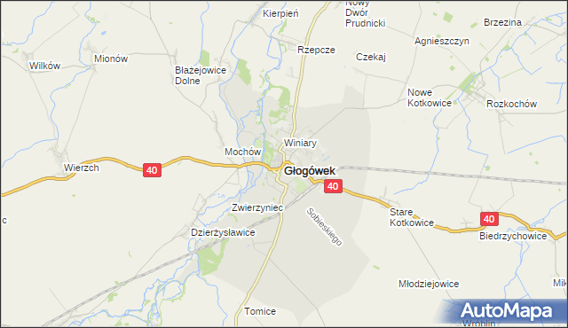 mapa Głogówek, Głogówek na mapie Targeo