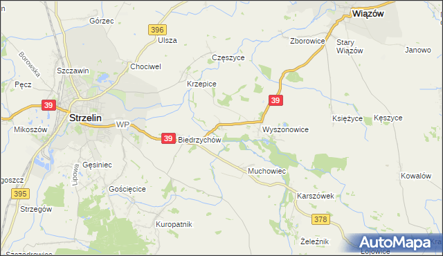 mapa Głęboka gmina Strzelin, Głęboka gmina Strzelin na mapie Targeo