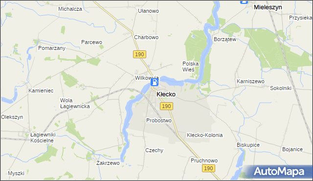mapa Kłecko, Kłecko na mapie Targeo