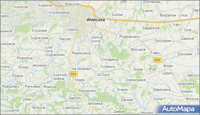 mapa Chorągwica, Chorągwica na mapie Targeo