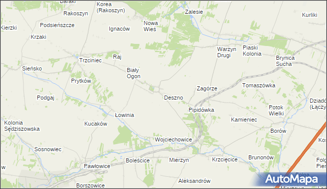 mapa Deszno, Deszno na mapie Targeo