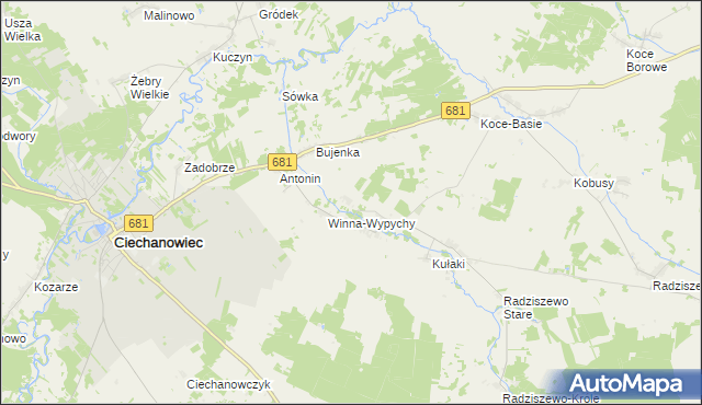 mapa Winna-Wilki, Winna-Wilki na mapie Targeo
