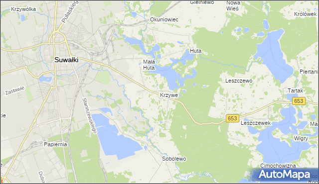 mapa Krzywe gmina Suwałki, Krzywe gmina Suwałki na mapie Targeo