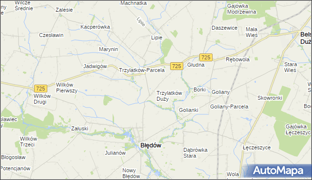 mapa Trzylatków Duży, Trzylatków Duży na mapie Targeo